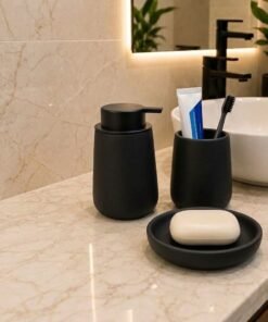 Minimalist Nordic Matte Ceramic 3Piece Bathroom Accessories Set Minimalist Nordic Matte Ceramic 3Piece Bathroom Accessories Set