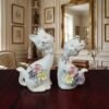 Vintage Fine Bone China Cat Showpiece Set