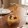 Royal Gold Metal Candy and Dry Fruit Bowl with Rhinestone Floral Stem Royal Gold Metal Candy and Dry Fruit Bowl with Rhinestone Floral Stem