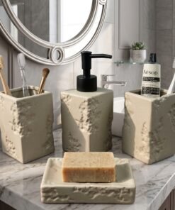 Modern Ceramic Stone Texture 4Piece Bathroom Modern Ceramic Stone Texture 4Piece Bathroom