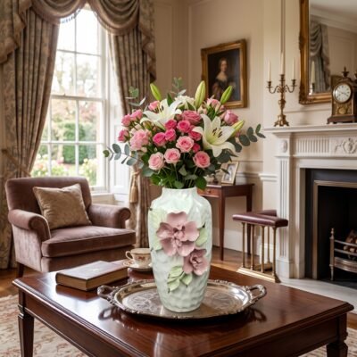 Decorative 3D Floral Ceramic Flower Vase