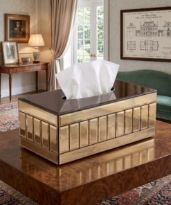 Mega Shop Luxury Gold Mirror Segmented Tissue Box Cover