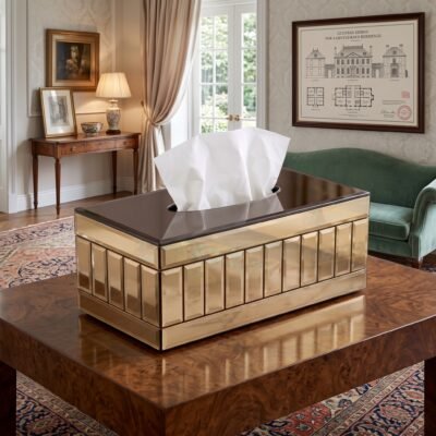 Luxury Gold Mirror Segmented Tissue Box Cover