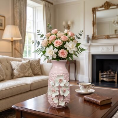 Decorative 3D Floral Ceramic Flower Vase