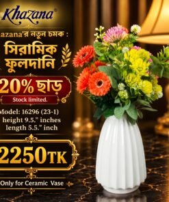 Premium Ribbed Ceramic Flower Vase