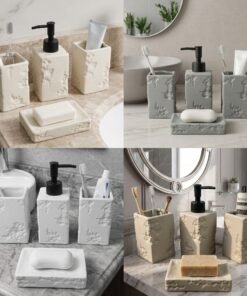 Modern Ceramic Stone Texture 4Piece Bathroom