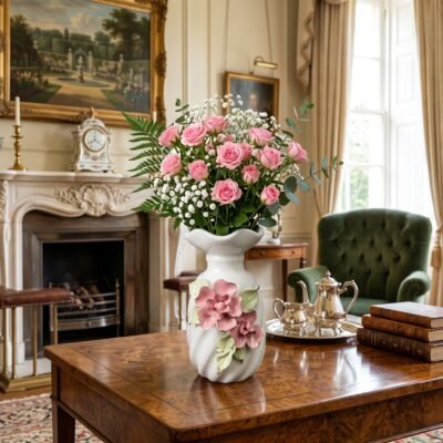 Decorative 3D Floral Ceramic Flower Vase