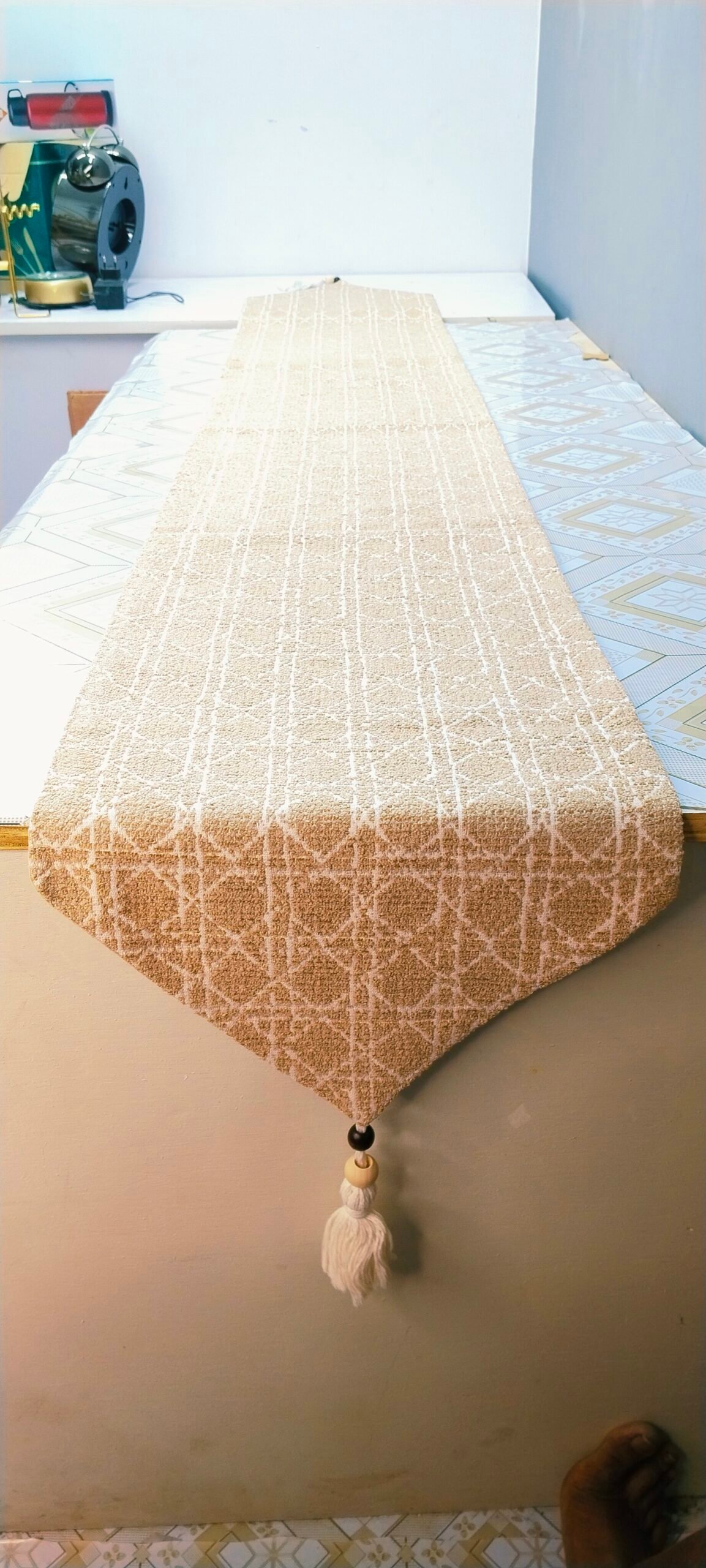 Modern Geometric Woven Table Runner Modern Geometric Woven Table Runner