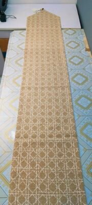 Luxury Modern Geometric Woven Table Runner with Beaded Tassel Modern Geometric Woven Table Runner