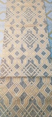 Geometric Jacquard Table Runner with Crystal Bead Tassel