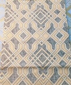 Geometric Jacquard Table Runner with Crystal Bead Tassel