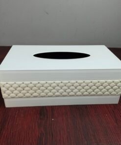 Luxury White Quilted Mirror Tissue Box Cover