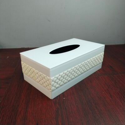 Luxury White Quilted Mirror Tissue Box Cover Luxury White Quilted Mirror Tissue Box Cover