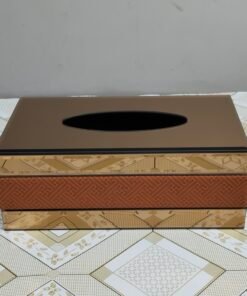 Bronze & Amber Mirror Geometric Tissue Box Cover