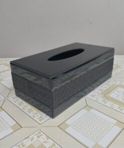 Luxury Quilted Black Mirror Tissue Box Cover Luxury Quilted Black Mirror Tissue Box Cover