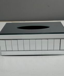 Silver Mirror Segmented Tissue Box Cove