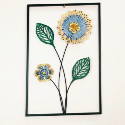 D Floral Metal Wall Art Frame Modern Home Decor