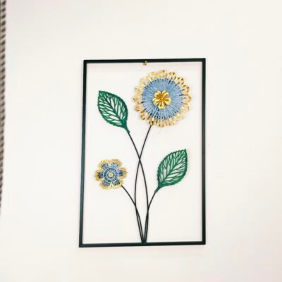 D Floral Metal Wall Art Frame Modern Home Decor