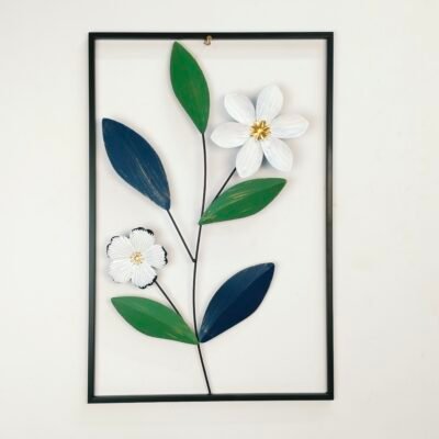 3D Floral Metal Wall Art Frame Modern Home Decor