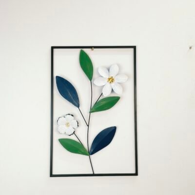 3D Floral Metal Wall Art Frame Modern Home Decor