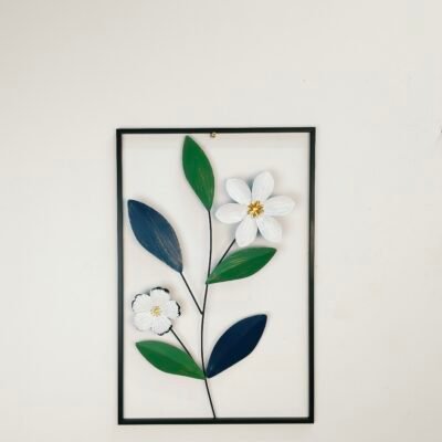 3D Floral Metal Wall Art Frame Modern Home Decor