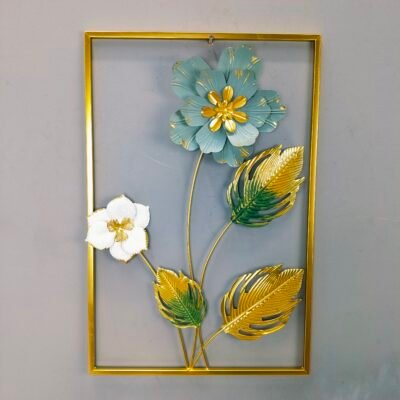3D Floral Metal Wall Art Frame Modern Home Decor
