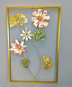 3D Floral Metal Wall Art Frame Modern Home Decor
