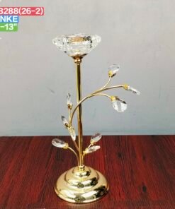 Luxury Crystal Leaf Gold Candle Holder