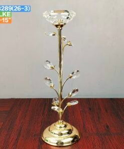 Luxury Crystal Leaf Gold Candle Holder