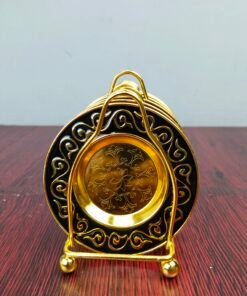Royal Black & Gold Ornate Mini Serving Plate Set