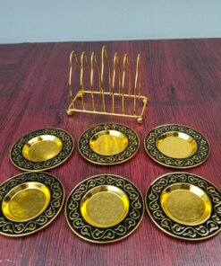 Royal Black & Gold Ornate Mini Serving Plate Set