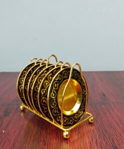 Royal Black & Gold Ornate Mini Serving Plate Set