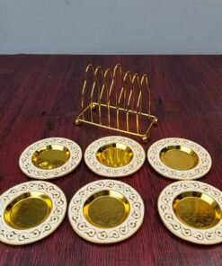 White and Gold Scroll Pattern Mini Serving Plate Set White and Gold Scroll Pattern Mini Serving Plate Set