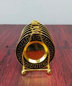 Black and Gold Greek Key Pattern Mini Serving Plate Set