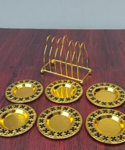 Gold and Black Floral Pattern Mini Serving Plate Set Gold and Black Floral Pattern Mini Serving Plate Set