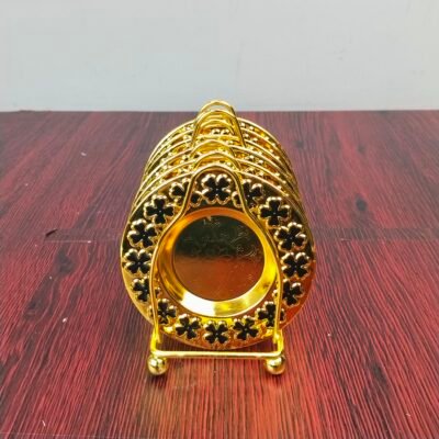 Gold and Black Floral Pattern Mini Serving Plate Set