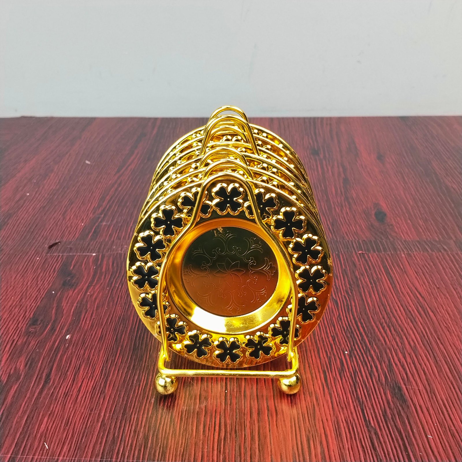 Gold and Black Floral Pattern Mini Serving Plate Set Gold and Black Floral Pattern Mini Serving Plate Set