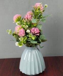 Wide Fluted Ceramic Flower Vase