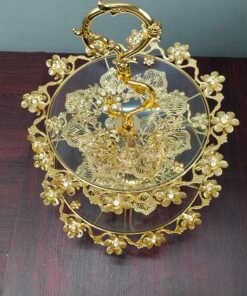 2 Tier Golden Glass Cake and Dessert Stand