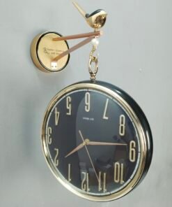 Modern Luxury Bird Perch Wall Clock Steampunk Moving Gear and World Map Hanging Clock