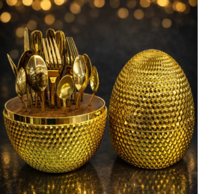 24 Piece Egg Shaped Cutlery Set