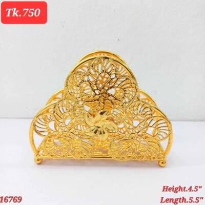 Luxury Gold Floral Metal Napkin and Tissue Holder Gold Floral Metal Napkin and Tissue Holder