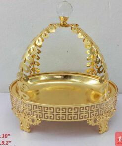 Elegant Gold Metal Dry Fruit & Sweet Display Stand for Dining Table