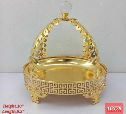 Elegant Gold Metal Dry Fruit & Sweet Display Stand for Dining Table Elegant Gold Metal Dry Fruit & Sweet Display Stand for Dining Table