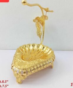 Royal Gold Metal Candy and Dry Fruit Bowl with Rhinestone Floral Stem Royal Gold Metal Candy and Dry Fruit Bowl with Rhinestone Floral Stem