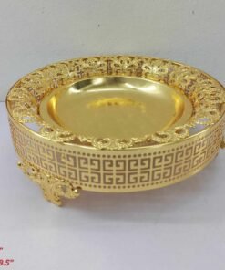 Luxury Golden Round Centerpiece Serving Platter and Fruit Tray