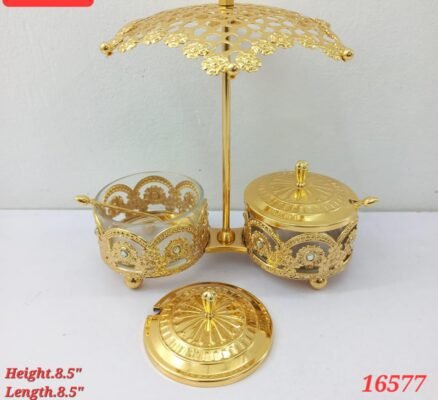 Luxury Umbrella Canopy Twin Sugar Pot andCondiment Server Set Luxury Umbrella Canopy Twin Sugar Pot andCondiment Server Set