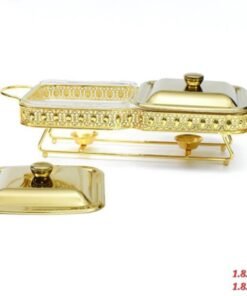 Luxury Double Glass Chafing Dish & Buffet Food Warmer Set Luxury Double Glass Chafing Dish & Buffet Food Warmer Set