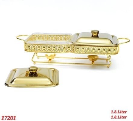 Luxury Double Glass Chafing Dish & Buffet Food Warmer Set Luxury Double Glass Chafing Dish & Buffet Food Warmer Set