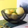 10inch Fruit Basket Bowl Stand for Kitchen Restaurant Large Black